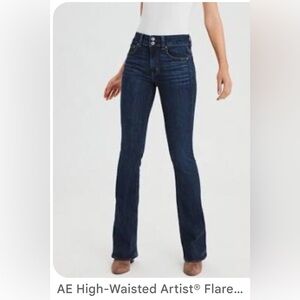 American Eagle Outfitters Blue Flare Wide Leg Jeans